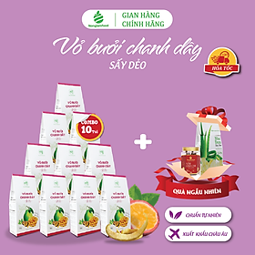 Combo 10 hộp Vỏ bưởi chanh dây sấy dẻo Nonglamfood hộp 100g | Giảm cân, ăn kiêng,tăng cường đề kháng tự nhiên, đẹp da