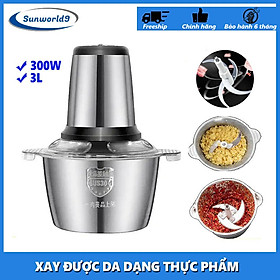 Mua Máy Xay Inox Đa Năng 300W Dung Tích 3 Lít  Máy Xay Thịt Bằng Điện  Máy Xay Đa Chức Năng  Máy Xay Tỏi Ớt  Cắt Rau Củ Quả