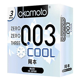 Bao Cao Su Okamoto 0.03 Cool -3's Siêu mỏng - Mát lạnh như băng