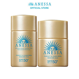 Bộ đôi Kem chống nắng dạng sữa dưỡng da kiềm dầu bảo vệ hoàn hảo (Anessa Gold Milk 20ml + Gold Milk 12ml)