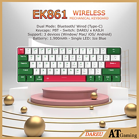 Mua Bàn phím cơ không dây DAREU EK861 61KEY (PBT  Blue/ Brown/ Red D-KAILH switch) - Hàng chính hãng