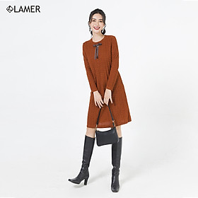 Đầm len suông nơ ruy băng LAMER L63T20T035