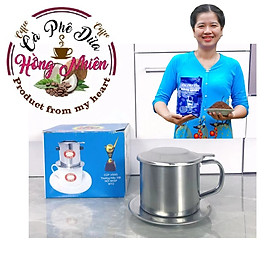 Cà phê dừa Hồng Nhiên pha phin cafe dừa rang Mèo Mun dụng cụ pha chế coffee