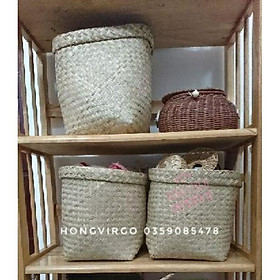 Mua Giỏ cói trồng cây trang trí decor  đựng đồ  cắm hoa