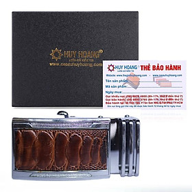 Đầu khóa da đà điểu Huy Hoàng 3,5P đầu trắng màu nâu đỏ HT9404