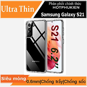 Ốp lưng silicon dẻo cho Samsung Galaxy S21 hiệu Ultra Thin mỏng 0.6mm độ trong tuyệt đối chống trầy xước - Hàng nhập khẩu