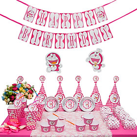 Set Trang Trí Sinh Nhật Để Bàn Doremon Hồng Punkdecor 1917136