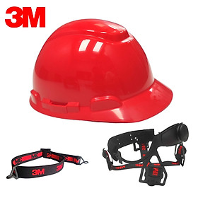 Nón bảo hộ màu đỏ mẫu cải tiến 3M SecureFit H-705SFR-UV, đã gồm dây quai nón 1990