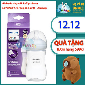 Bình sữa mô phỏng tự nhiên mới hiệu Philips Avent  cho trẻ từ 1 tháng tuổi (260ml-đơn)_SCY903.01