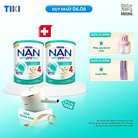 Bộ 2 lon Sữa bột NAN OPTIPRO PLUS 4 Nestle Bé 2-6 tuổi 1500g/lon Giúp tiêu hóa tốt - Nồi đa năng