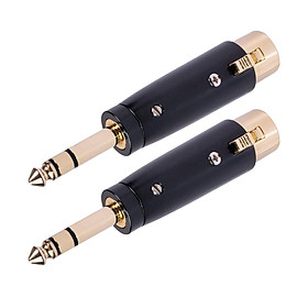 2x 3-Pin XLR Female to 1/4 6.35mm Male Plug Audio Mic Connector Connector