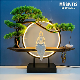 Mua Tiểu Cảnh Quan Âm Đèn Led kích thước 48x10x43cm  Hàng cao cấp  trang trí nhà cửa mang lại may mắn và an vui cho gia đình  quà tặng cao cấp  Mã T12