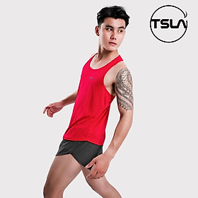 Áo thể thao ba lỗ nam Tsla Devops form rộng dạng lưới mặc tập gym work out yoga - Đỏ