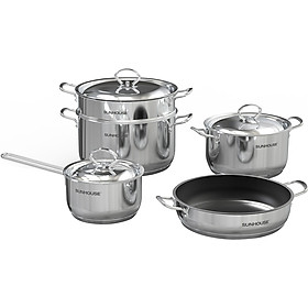 Mua Bộ nồi chảo inox 5 đáy Sunhouse SHG995