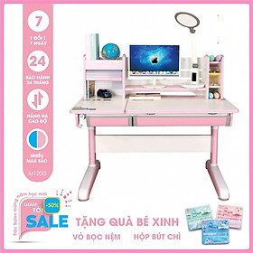 Mua Bàn học thông minh SMLIFE Jaxson 120cm - M120G - Hồng | 120cm x 70cm x 54-76cm (mặt bàn nâng hạ)