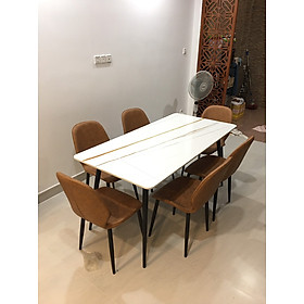 Mua Bộ bàn mặt đá cao cấp Juno sofa 1m6 x 80 cm và 6 ghế da