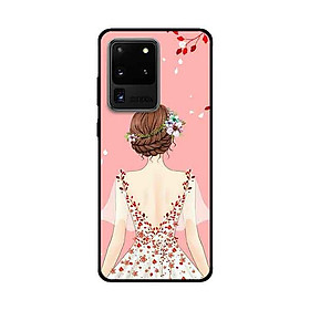 Ốp Lưng Dành Cho Samsung Galaxy S20 Ultra mẫu Cô Gái Váy Hồng - Hàng Chính Hãng