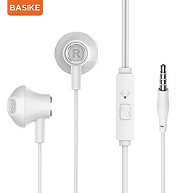 Mua Tai Nghe Nhét Tai BASIKE MT87 giao diện 3.5MM với micrô cuộn dây động lớn 14.2mm-Hàng chính hãng