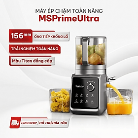Máy Ép Chậm Trái Cây Làm Kem Toàn Năng 8in1 Masuto MSPrimeUltra, Công Suất 150W, Ống Tiếp Cực Đại 156mm, Ép Kiệt 99%, 8 Chế Độ Nấu - Hàng chính hãng