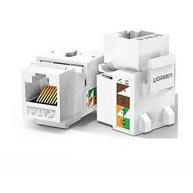 Mua Hạt nhấn mạng cat5e màu trắng Jack modulator LAN Ethernet 8P8C RJ45 100 Mbps 568A-B Ugreen 142CN80176NW  hàng chính hãng