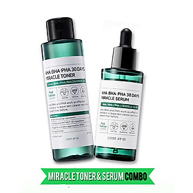 Combo Nước hoa hồng Some By Mi AHA-BHA-PHA 30 Days Miracle Toner 150ml và Tinh chất ngăn ngừa Some By Mi AHA-BHA-PHA 30 Days Miracle Serum 50ml