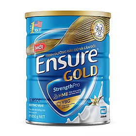 Thực phẩm dinh dưỡng y học: Ensure Gold hương vani ít ngọt 850g