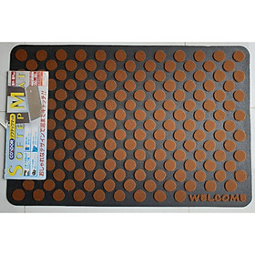 Mua Thảm Welcome BIG SIZE 60x90CM CONDOR Cao su chống trượt tuyệt đối DOORMAT ĐEN HỌA TIẾT TRÒN NÂU