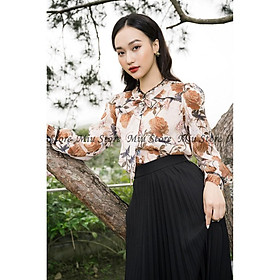 Áo sơ mi nữ công sở dài tay phối hoa viền ren SM00020