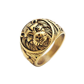 Lion  Stainless  Head Rings Punk Gothic