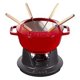 Bộ Fondue Staub Màu Đỏ Cherry – 18cm