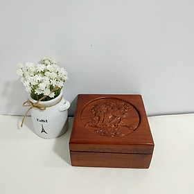 Mua Hộp đựng trang sức  hộp đựng đồng hồ thuốc lào gỗ hương - khắc hoa văn đẹp mắt