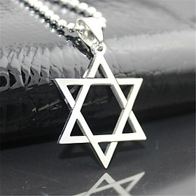 Punk Stainless Steel Hexagram Pendant Necklace Chain Jewelry