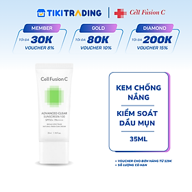 Kem Chống Nắng Phổ Rộng Kiểm Soát Dầu Mụn Cell Fusion C Advanced Clear Sunscreen 100 SPF50+ PA++++ 35ML