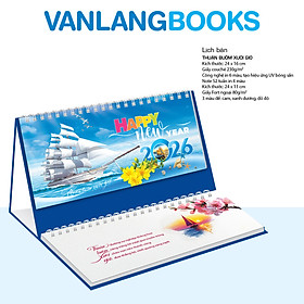 Lịch Bàn 2026 Vanlangbooks - Thuận Buồm Xuôi Gió (VLLB18) Kèm Note 52 Tuần Tiện Lợi