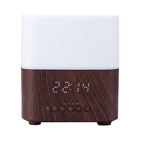 Wood Grain Air Humidifier Diffuser with Blueteeth Speaker Aromatherapy Atomization Alarm Clock Essential Oil Diffuser for Home Living Room