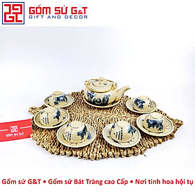 Bộ trà quả hồng trúc lâm thiết hiền men rạn Gốm Sứ G&T