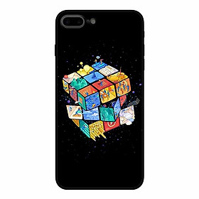 Ốp lưng in cho iphone 7 plus/ 8 plus rubik vũ trụ