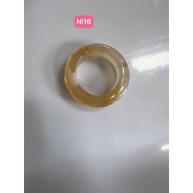 Nhẫn Nữ mới Đá Mã Não Bông Bông Vàng Tươi Trắng Bóng Đẹp Ni 16mm Cao 7mm Dầy 4mm Chị em Nữ mệnh Kim mệnh Thủy mệnh Thổ đeo lên tay xinh xắn may mắn ạ
