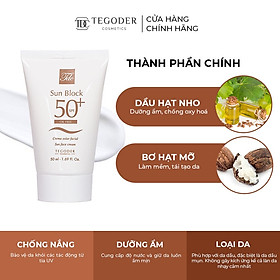 Kem chống nắng dành cho da dầu Tegoder Tdc Sun Block Spf 50+ Oil Free 50 ml Mã 9836