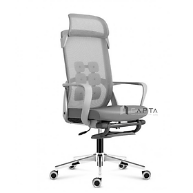 Ghế văn phòng lưng cao có tựa đầu hỗ trợ cột sống CR4329-2M Nội thất Capta Ghế làm việc lưng lưới xám có gác chân ngả lưng nghỉ trưa tựa đầu điều chỉnh linh hoạt nhiều vị trí tại hcm