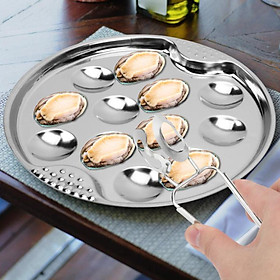 Snail Plate with Escargot Tongs 12 Compartment Holes Tableware for Cooking