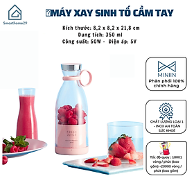 Mua Máy Xay Sinh Tố Cầm Tay Mini Fresh Juice Đa Năng Ép Trái Cây Xay Hoa Quả Pin sạc 1400mAh  Sạc Không Dây Tiện Lợi- HÀNG CHÍNH HÃNG MINIIN