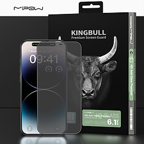 Miếng Dán Cường Lực Chống Vân Tay Dành Cho iPhone 15 / iPhone 15 Plus/ iPhone 15 Pro/ iPhone 15 ProMax Mipow Kingbull HD ANTI GLARE PROTECTOR _ Hàng Chính Hãng