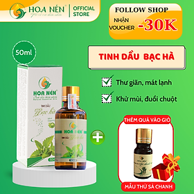 Tinh dầu Bạc Hà nguyên chất 50ml - Hoa Nén - Vegan - Thư giãn, khử mùi