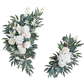 Wedding Arch Rose Wreaths Artificial Flower Swag Hanging Green Leaves Farmhouse Rustic Wedding Arch Swag for Reception Table Arbor Ornament