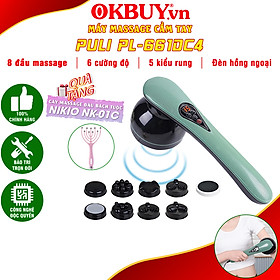 Máy massage cầm tay toàn thân pin sạc 8 đầu PULI PL-661DC4 - 5 chế độ, 6 tốc độ mát xa
