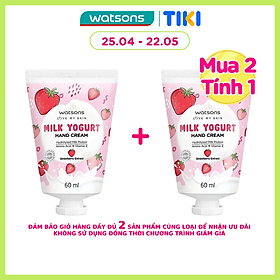 Kem Dưỡng Tay Watsons Milk Yogurt Hương Dâu Hand Cream Strawberry Extract 60ml