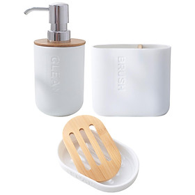 Ceramic Bathroom Accessories Complete Set for Hotel Restroom Apartment 3pcs