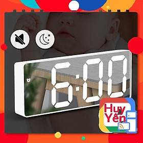 Mua Đồng hồ gương  đồng hồ led để bàn chữ nhật