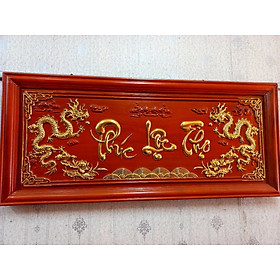 Mua Tranh treo tường trạm khắc phúc lộc thọ bằng gỗ hương đỏ kt 48×108×4cm